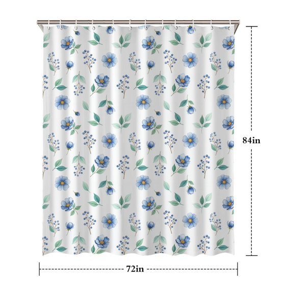 Pioneer Flower Floral Print Pattern Shower Curtain 72"x84", Bathroom Decorative Shower Curtain Set with 12 Hooks, Waterproof Washable