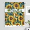thumbnail image 2 of Country Wildflower Curtains 36 Inch - 3 Panel Vintage Bohemian Farmhouse Set with Floral Print, Rod Pocket Drapes, 2 of 5