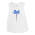 thumbnail image 2 of Ladies Womens Patriotic Palm Red White Blue Tank Top, 2 of 3