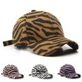 thumbnail image 3 of Clothing accessories Zebra Print Extended Brim Baseball Cap  Seasons Adjustable Buckle Sunscreen Unisex Cap for Running, 3 of 6