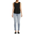 thumbnail image 3 of Time and Tru Women's Henley Tank Top with Fashion Raw Edge Detail, 3 of 5