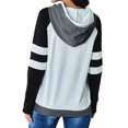 thumbnail image 3 of Chandail à Capuche Contrasté pour Femmes Grande Taille Manches Longues Décontracté Patchwork chandail-Over Haut Jumper Blouse, 3 of 3