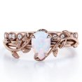 thumbnail image 1 of JeenMata Inspirado en la Naturaleza: Conjunto de Anillos de Boda de Filigrana Milgrain con Ópalo y Moissanita en Forma de Pera de 1,75 Quilates, Chapado en Oro Rosa de 18 K sobre Plata, 1 of 6
