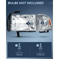 thumbnail image 2 of Nilight Headlights Replacement Assembly kit Compatible with 1994 1995 1996 1997 1998 1999 2000 2001 2002 Ram 1500 2500 3500 Chrome Replacement,2 Pack,Driver and Passenger Set, 2 of 8