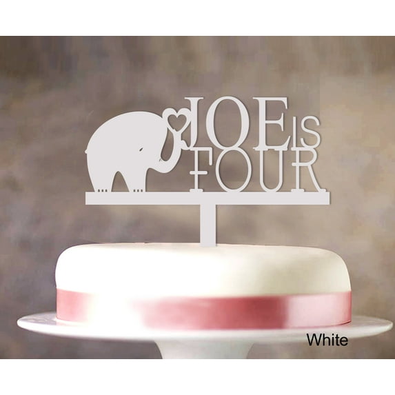 "Kids Birthday Cake Topper Personalized White Cake Topper Color Option Available 5""-7"" Inches Wide"