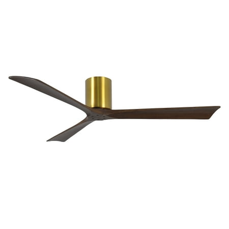 Atlas Irene 60 Brushed Brass Ceiling Fan With Walnut Tone Blades