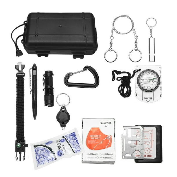 13 in1 Emergency Camping Survival Equipment Kit Outdoor SOS Tactical Hiking  Gear Tool Multifunction First-Aid Kit For Camping Hiking Home 