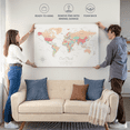 thumbnail image 6 of Elephant Stock Our Travels World Push Pin Map Wall Art - Map Canvas Art - 24" x 16", 6 of 8