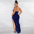 thumbnail image 4 of Prolriy Robe de Cocktail Femme Paillettes Transparentes Couleur Unie Sans Manches Col Robes de Soirée pour Femmes 2025 Nouvelle Année Robe Bleue G, 4 of 7
