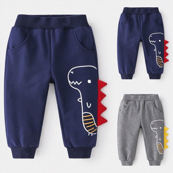 Child Boys Sweatpants Cute Sweatpants Wide Leg Sweatpants for Toddler Boys 3-7 Years Fall Winter Casual Wear Kids Sweatpants Size 4-5 Years
