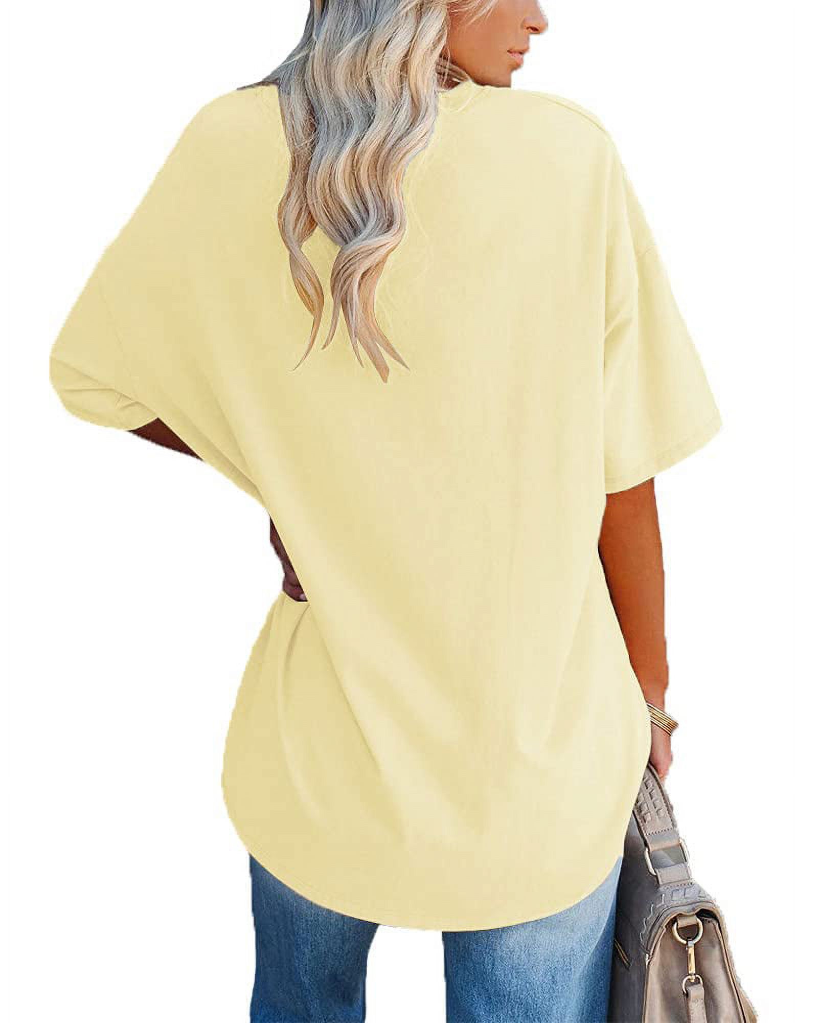 Yahachiap Women Oversized V Neck T Shirts Tees Half Sleeve Tunic ...