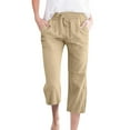 thumbnail image 2 of Womens Pants Women Fashion High Waisted Wide Leg Drawstring Elastic Trousers Comfy Straight Leg Long With Pockets Travel pants, 2 of 6