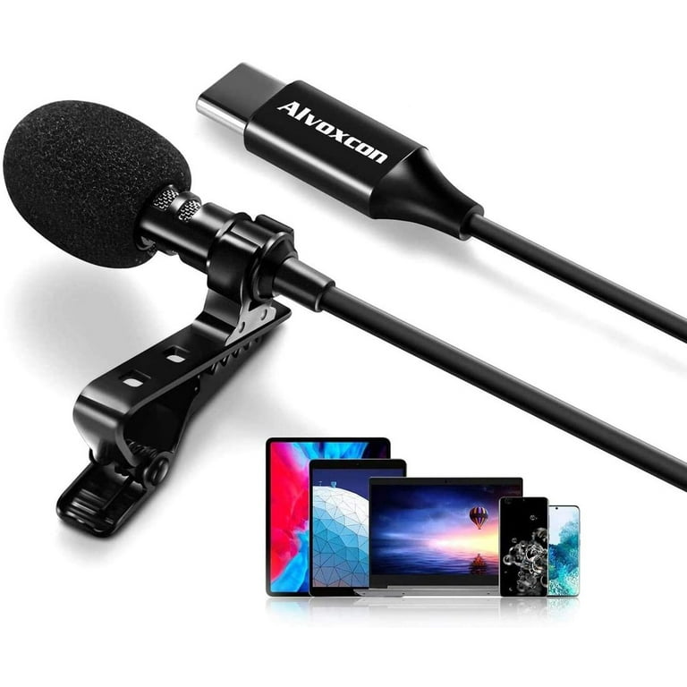 Alvoxcon Lavalier Lapel Microphone for Smartphone Tablet PC with Type C Port Walmart
