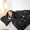 thumbnail image 3 of Homewish Line Bat Silhouette Full Size Bedding Sets for Kids, Sparkle Star Sky Spooky Full Size Bed in a Bag, Black Reversible, 7pcs, 3 of 7
