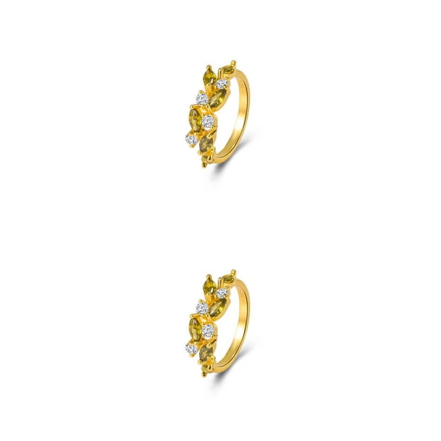 Qarigey Anillo de cristal para mujer, nudillo estético, joyería de moda, viaje, novia, hija, regalo, accesorios de disfraz, talla 8 Type2 NO2