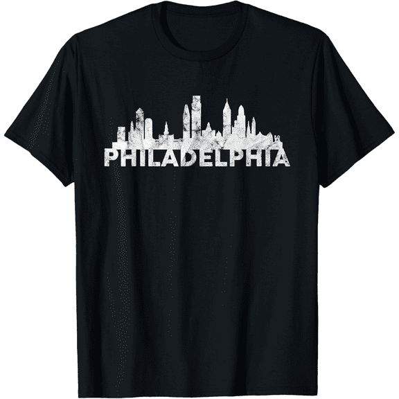 Love Philadelphia Skyline Downtown Cityscape Philly Souvenir T-Shirt100% cotton