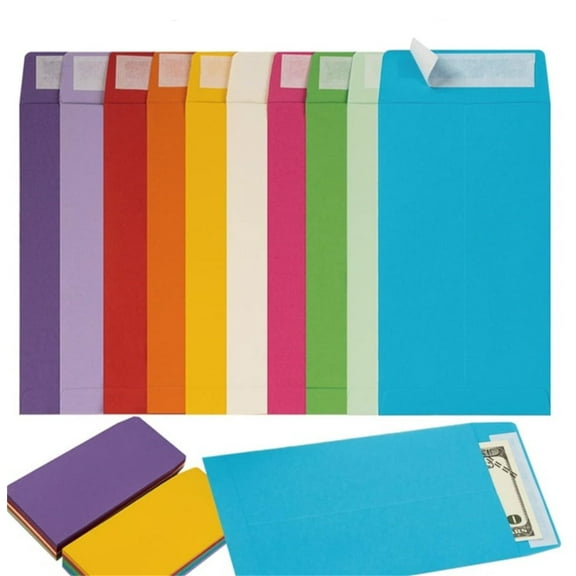 120 Pack Colorful Money Envelopes,Self Adhesive Cash Envelopes,Kraft Envelopes for Tickets,Coin Envelopes with Gummed Flap,Small Parts Envelope for Seed,Cash,Budgeting