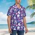 thumbnail image 6 of Picia mushroom rainbow Skull cartoon Gentle Cotton Regular Fit Short Sleeve Casual Hawaiian Shirt for Men-X-Large, 6 of 8