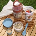 thumbnail image 2 of Salad Cup with Fork Salad Dressing Holder Portable Salad Container Cup Set BPA-Free Double-Layer Design Sealing Rings Easy Fill Clean Lunch Fruit Vegetable Jar, 2 of 7