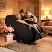 iBooMas 4D SL Track Full Body Massage Chair 3-Stage Zero Gravity Massage Chairs and Recliners with Heating, Bluetooth, Voice Prompts & App Control, Brown