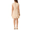 thumbnail image 3 of Allegra K Women's Crew Neck Cap Sleeve A-Line Layered Ruffled Mid-Length Dress, 3 of 5