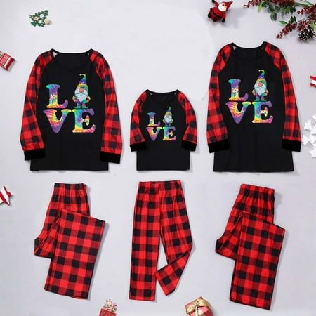 

Penkiiy Family Christmas Pjs Matching Sets Christmas Fashion Women Mommy Printed Top+Pants Family Matching Pajamas Set Red-D Christmas Pajamas