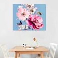 thumbnail image 2 of Shiartex Pink White Flowers Print On Canvas Canvas Wall Art Picture 20x16in for Living Room Bedroom 20x16in, 2 of 3