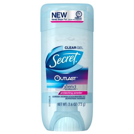 - Secret Outlast Xtend Clear Gel Protecting Powder Antiperspirant and Deodorant 2.6 oz