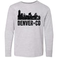 thumbnail image 3 of Inktastic Denver Colorado Skyline Grunge Long Sleeve Youth T-Shirt, 3 of 5