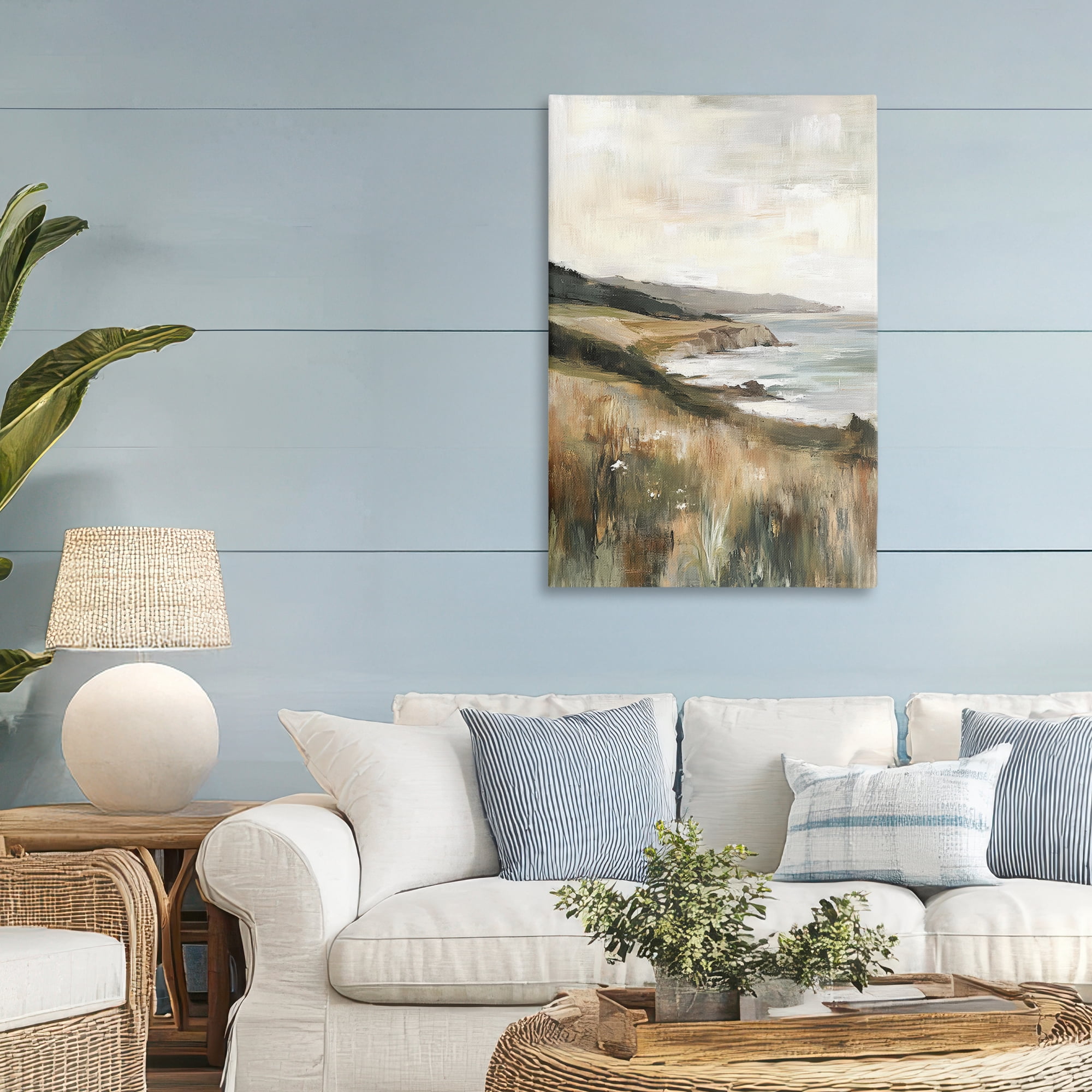 Stupell Industries Northern Coast Seaside Landscape Canvas Wall Art, design by Petal Prints Design