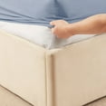 thumbnail image 7 of Virtu Bed Sheets Set, Deep Pocket Rayon Derived from Bamboo Blend Cooling 4 Piece Queen Sheets sets, Ice Blue, 7 of 7