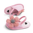 thumbnail image 6 of Kids Girl Sandals Soft Sole Non-Slip 3D Flower Kids Sandals Kids Summer Shoes Breathable Cute Pink Polka Dot Pre-Walker Crib Shoes 0-12 Months,Size 3-6M, 6 of 9
