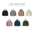 thumbnail image 3 of Ayla & Co Mini bolso, bolso de pañales minimalista transitorio, cuero vegano, con bolsillos expandibles, billetera incorporada, organizador, bolsillo frontal magnético, correas ajustables, guijarro, 3 of 5