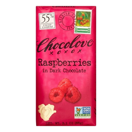 - Chocolove Dark Chocolate Bar with Raspberries 3.1 oz