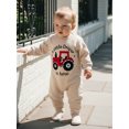 thumbnail image 5 of BemeyourBBs Baby Boy Spring Fall Winter Clothes Newborn Baby Boys Hospital Going Home Outfit One Piece Romper A Little Driver is Here Letters Tractor Printed Long Sleeve Jumpsuit Bodysuit, 5 of 9