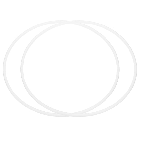 Uxcell 14 Inch Dream Catcher Rings, 2 Pcs Plastic Macrame Wreath Floral Round Ring Hoop, White