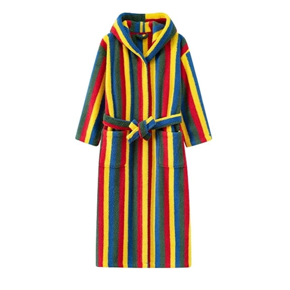 Extra-Long Thickened Winter Bathrobe for Women Morning Gown,Hooded Robes Fleece Dressing Grown,Shower Spa House Sleepwear
