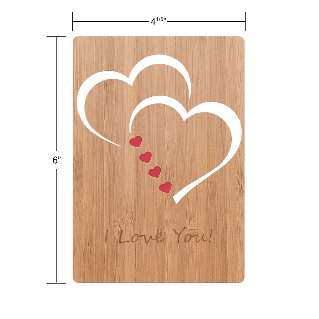 Wooden Love Greeting Cards for Any Occasion Birthday Mum Valentines Day Card for Wife Mothers Day Or Her Him HOWAF Rose Card Real Bamboo Wood I Love You Card Weddings Anniversary