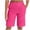 *1-Hot Pink, variant on Women's Straight Leg Bermuda Shorts,Stretchy Pull On Shorts For Women,Ladies Breathable Pants with Pockets,Red,S-3XL