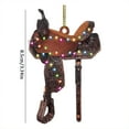 thumbnail image 3 of SMKE Western Ornaments,cow horse saddle ornaments,western Christmas tree charms,rustic frontier festive decor,rodeo country bold wild west spirit,galloping equine hanging adornments C, 3 of 4