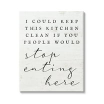 Stupell Keep This Kitchen Clean Funny Phrase Food & Beverage Painting Gallery Wrapped Canvas Print Wall Art