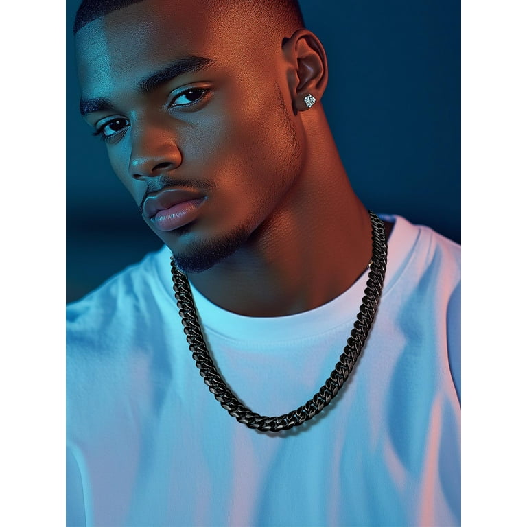 ChainsProMax Men Cuban Chain Necklace 18 Inch Rapper Hip Hop