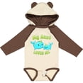 thumbnail image 3 of Inktastic My Aunt Loves Me- Cute Narwhal Boys or Girls Long Sleeve Baby Bodysuit, 3 of 5