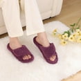 thumbnail image 3 of Litfun Women's Fuzzy Orthopedic Slippers with Arch Support Open Toe House Shoes for Plantar Fasciitis, Purple, 3 of 8