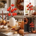 thumbnail image 7 of Lilixerw Halloween Pumpkin Pick Stem Decoration, Multi‑Head Artificial Pumpkin Spray In Solid Bright Orange Tone, for Vase, Centerpiece and Floral Arrangement, 13.38x7.87 inch, 7 of 7