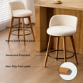 thumbnail image 3 of EYYTHUNG 26" Counter Height Bar Stools Set of 4 Mid Century Modern Farmhouse Swivel Barstools Chenille Fabric Upholstered, Beige, 3 of 6