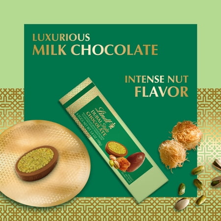 LINDT DUBAI STYLE MILK CHOCOLATE CANDY EASTER EGGS WITH PISTACHIO & KADAYIF, 3.8 OZ., 6 COUNT