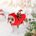 thumbnail image 2 of RedBrown Santa Claus Dog Costume, Cozy Dog Christmas Outfit, Santa Rider Pet Christmas Costume, Birthday Christmas Gift for Dog Lover Christmas Party, M, 2 of 6