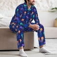thumbnail image 7 of Hirioo Jellyfish colorful for Men's Pajama Sets 2 Piece Pjs Men's Long-Sleeved Pajama Set Button Down Sleepwear,S-XXL-XX-Large, 7 of 7