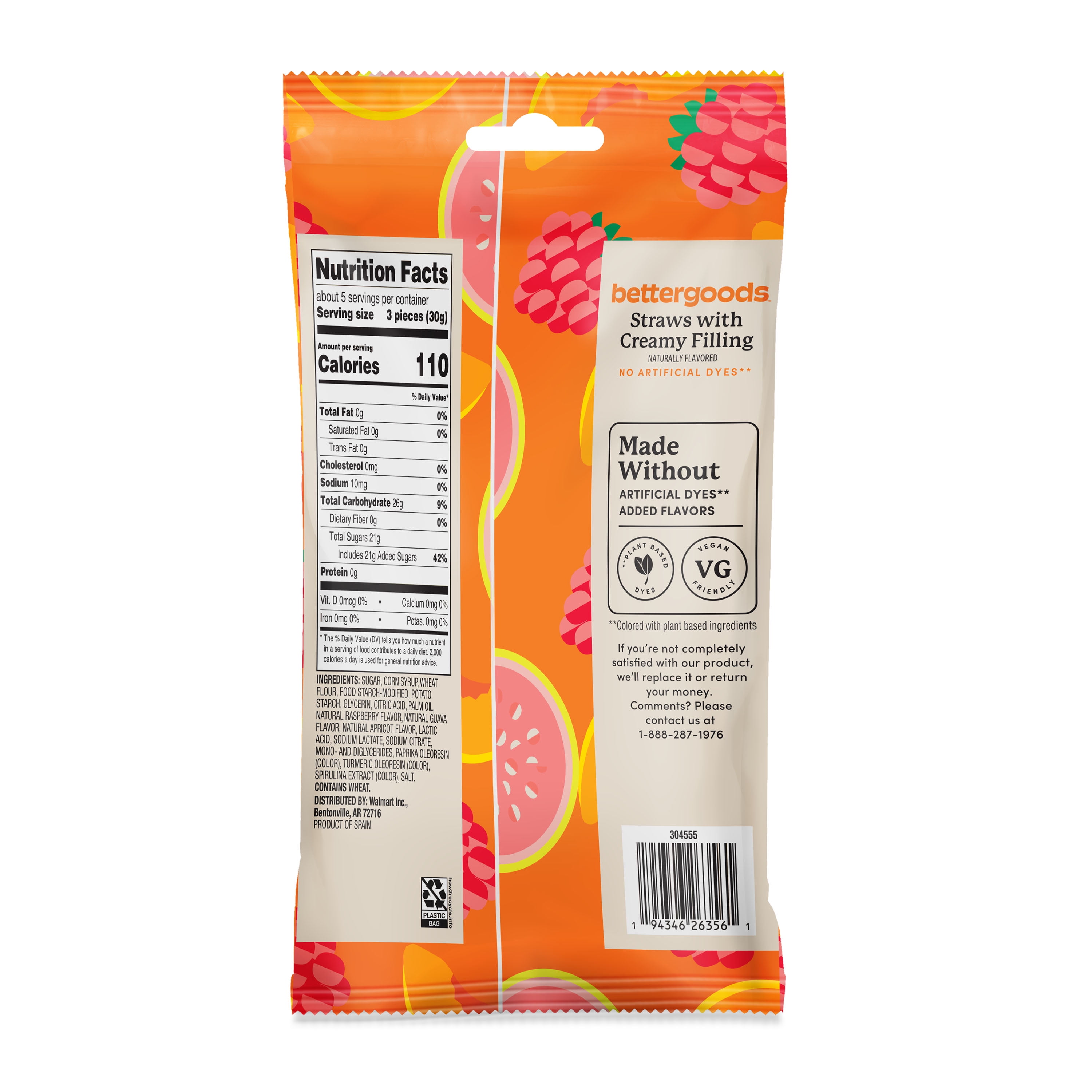 bettergoods Gummy Straws with Creamy Filling, 5 oz